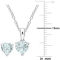 Sofia B. Sterling Silver Heart Aquamarine Solitaire Necklace and Earrings 2 pc. Set - Image 4 of 4