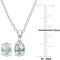 Sofia B. Sterling Silver Oval Aquamarine Solitaire Necklace and Earrings 2 pc. Set - Image 4 of 4