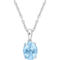 Sofia B. Sterling Silver Oval Blue Topaz Solitaire Pendant with Heart Design - Image 1 of 4