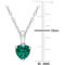 Sofia B. Sterling Silver Heart Created Emerald Solitaire Necklace and Earrings Set - Image 2 of 4