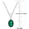 Sofia B. Sterling Silver Oval Created Emerald Solitaire Necklace and Earrings  Set - Image 4 of 4