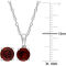 Sofia B. Sterling Silver  Garnet Solitaire Necklace and Stud Earrings Set - Image 4 of 4