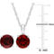 Sofia B. Sterling Silver and Garnet Solitaire Necklace and Stud Earrings 2 pc. Set - Image 4 of 4