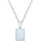 Sofia B. Emerald Cut Created Opal Solitaire Heart Design Necklace - Image 1 of 4