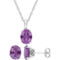 Sofia B. Sterling Silver Simulated Alexandrite Solitaire Necklace and Earrings Set - Image 1 of 4