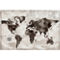 Inkstry Rustic World Map Black And White 16x24 Canvas Giclee - Image 1 of 3