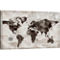 Inkstry Rustic World Map Black And White 16x24 Canvas Giclee - Image 2 of 3