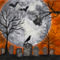 Inkstry Org Graveyard Moon Bat Crow Canvas Giclee Wall Art - Image 1 of 3
