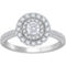From the Heart 14K White Gold 1 CTW Lab Grown Round Diamond Halo Ring Size 9 - Image 1 of 2