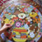 Purple Bird and Flowers Round Jigsaw Puzzle 500 pc. - Image 3 of 4