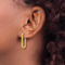 14K Yellow Gold Rectangular Hoop Earrings - Image 5 of 6