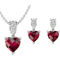 Sterling Silver Lab Created Ruby and White Sapphire Boxed Pendant and Earrings Set - Image 2 of 3