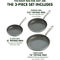 GreenPan Chatham Tri-Ply Stainless Steel Healthy Nonstick 3 pc. Skillet Set - Image 2 of 9