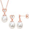 Sofia B. Cultured South Sea Pearl White Topaz Heart Earrings & Necklace 2 pc. Set - Image 1 of 4