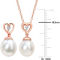 Sofia B. Cultured South Sea Pearl White Topaz Heart Earrings & Necklace 2 pc. Set - Image 4 of 4