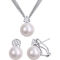 Sofia B. Freshwater Pearl White Topaz Earrings & Triple Strand Necklace 2 pc. Set - Image 1 of 3