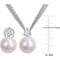 Sofia B. Freshwater Pearl White Topaz Earrings & Triple Strand Necklace 2 pc. Set - Image 3 of 3
