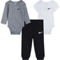 Nike Baby Boys Essentials Bodysuit and Pants 3 pc. Set - Image 1 of 3