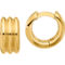 14K Yellow Gold Triple Ridge Huggie Hoop Earrings - Image 1 of 4