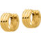 14K Yellow Gold Triple Ridge Huggie Hoop Earrings - Image 2 of 4