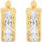 14K Two Tone Gold 10 x 10 x 6mm Striped Huggie Hoop Earrings - Image 2 of 3