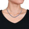 Sofia B. Sterling Silver 33 CTW Created Blue and White Sapphire Tennis Necklace - Image 3 of 5