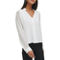 Calvin Klein Crinkle Chiffon Button Front Notch Collar Blouse - Image 3 of 4