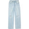 American Eagle Juniors Strigid Curvy Super High Waisted Ripped Baggy Straight Jeans - Image 1 of 2