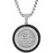 Stainless Steel 1/4 CTW Black Diamond Medallion Pendant - Image 1 of 4