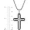 Stainless Steel Black and White 1/2 CTW Diamond Cross Pendant - Image 4 of 4