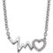 White Ice Sterling Silver Diamond Accent Heart with Heartbeat 18 in. Necklace - Image 1 of 3