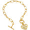 Kendra Scott Penny White Cubic Zirconia Goldtone Heart Chain Bracelet - Image 2 of 2