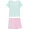 Gumballs Toddler Girls Blue Glow Side Knot Glitter Graphic Tee and Skort 2 pc. Set - Image 2 of 2
