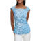 Calvin Klein Square Neck Printed Textured Knit Button Detail Top - Image 1 of 4
