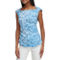 Calvin Klein Square Neck Printed Textured Knit Button Detail Top - Image 3 of 4