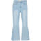 YMI Jeans Girls Frayed Hem Wide Leg Jeans with Floral Print Inset - Image 1 of 2