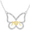 10K Yellow Gold Over Sterling Silver 1/10 CTW Mom Butterfly 18 in. Necklace - Image 1 of 3