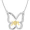 10K Yellow Gold Over Sterling Silver 1/10 CTW Mom Butterfly 18 in. Necklace - Image 2 of 3