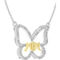 10K Yellow Gold Over Sterling Silver 1/10 CTW Mom Butterfly 18 in. Necklace - Image 3 of 3
