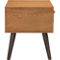 Armen Living Coco Rustic Single Drawer Oak Wood and Faux Leather Nightstand - Image 4 of 6