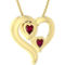 10K Gold Over Sterling Silver Lab Created Ruby Two Heart Pendant - Image 2 of 3