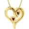 10K Gold Over Sterling Silver Lab Created Ruby Two Heart Pendant - Image 3 of 3
