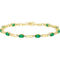 10K Yellow Gold Created Emerald and Diamond Accent Infinity Link Bracelet - Image 1 of 3