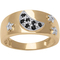 PalmBeach 10K Gold Sapphire Moon and Stars Ring with Diamond Accent, Size 10 - Image 1 of 3