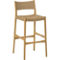 Armen Living Erie Woven Paper Cord and Oak Wood Barstool - Image 1 of 10