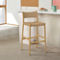 Armen Living Erie Woven Paper Cord and Oak Wood Barstool - Image 5 of 10