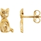 Karat Kids 14K Yellow Gold Cat Earrings - Image 1 of 3