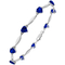 Sterling Silver Created Sapphire Birthstone Bracelet with Diamond Accents - September - Image 1 of 2