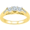 14K Yellow Gold 1 CTW Diamond 3 Stone Plus Ring - Image 1 of 3