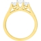 14K Yellow Gold 1 CTW Diamond 3 Stone Plus Ring - Image 3 of 3